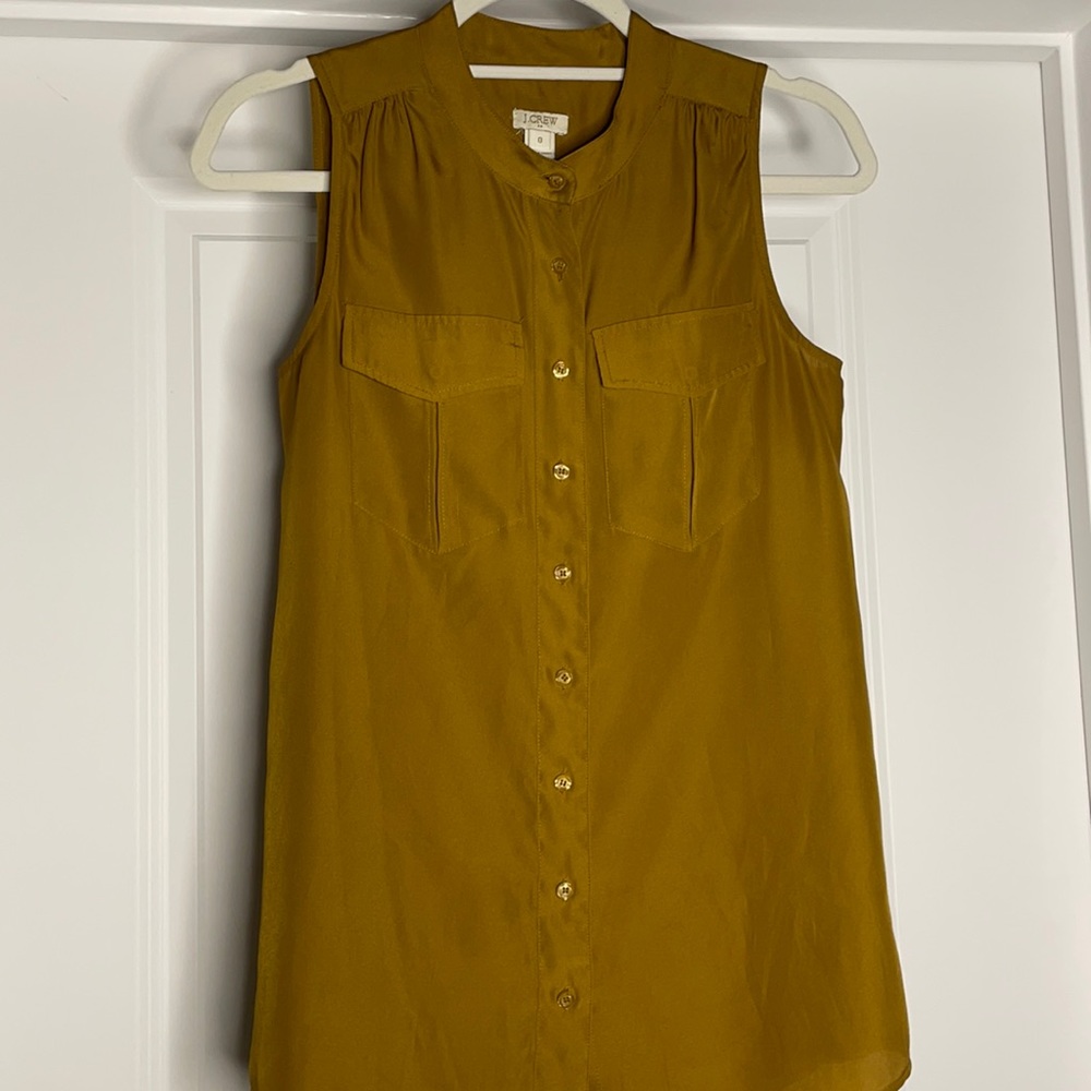 JCREW BLOUSE SIZE 0. GOLDEN MUSTARD COLOR. EUC!!!